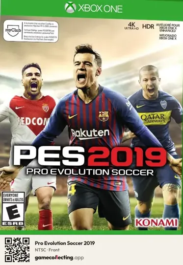 Pro Evolution Soccer 2019 Xbox One, NTSC box front