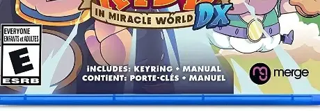 Alex Kidd in Miracle World DX, the ESRB box on its front