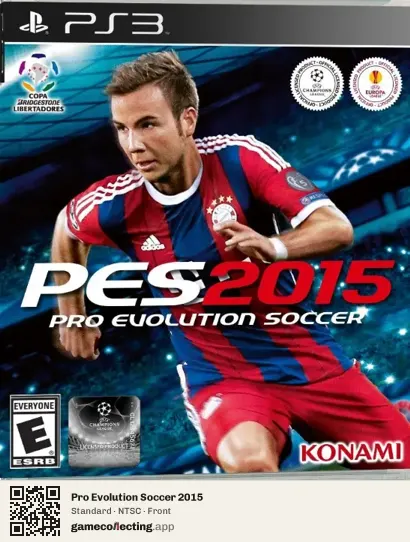 Pro Evolution Soccer 2015 PlayStation 3, NTSC box front