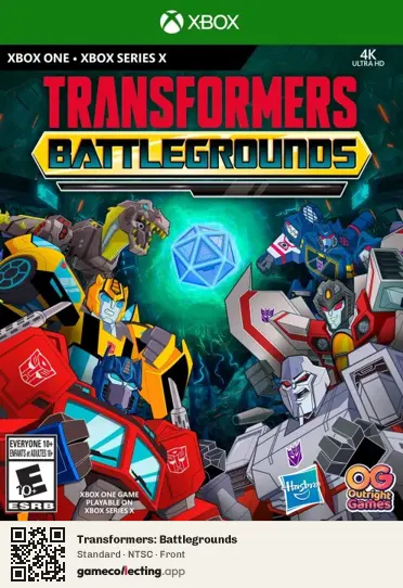 Transformers: Battlegrounds Xbox One, NTSC box front