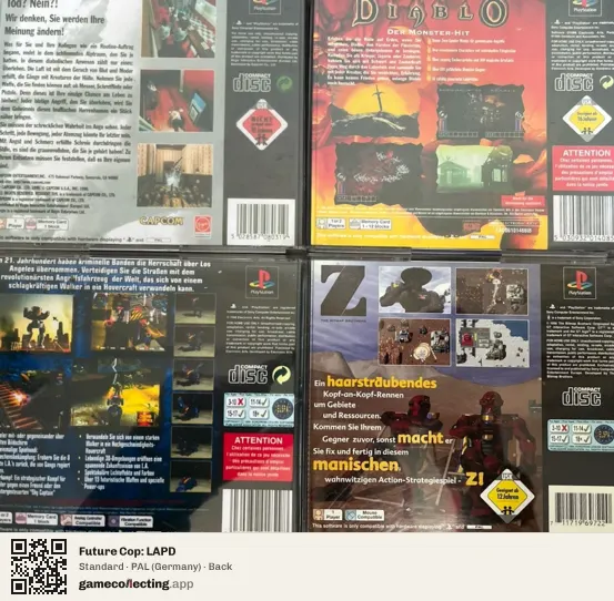 Future Cop: LAPD PlayStation, Germany box back