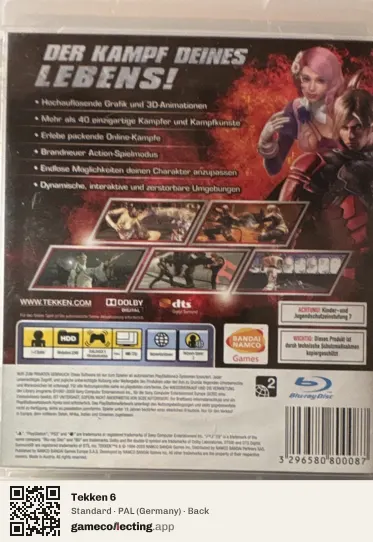 Tekken 6 PlayStation 3, Germany box back