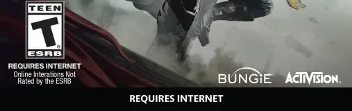 Destiny 2, the ESRB box on its front