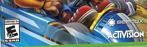 Crash Team Racing Nitro-Fueled, the ESRB box on its front
