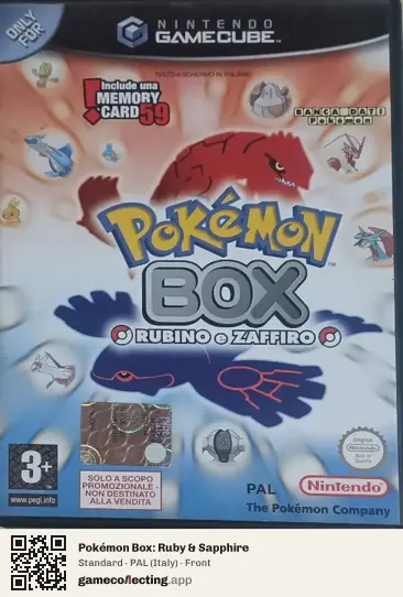 Pokémon Box: Ruby & Sapphire Nintendo GameCube, Italy box front