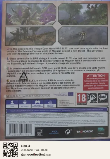 Elex II PlayStation 4, PAL box back