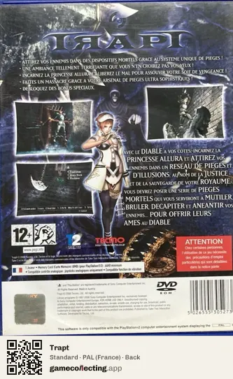 Trapt PlayStation 2, France box back