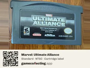 Marvel: Ultimate Alliance Game Boy Advance, NTSC cartridge label