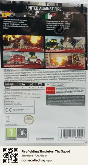 Firefighting Simulator: The Squad Nintendo Switch, PAL box back