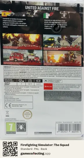 Firefighting Simulator: The Squad Nintendo Switch, PAL box back