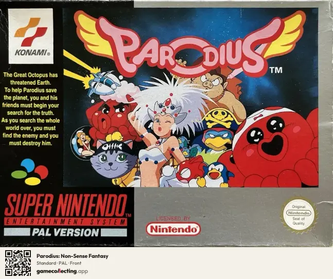 Parodius: Non-Sense Fantasy Super Nintendo Entertainment System, PAL box front