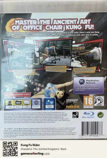 Kung Fu Rider PlayStation 3, United Kingdom box back