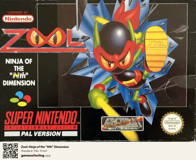 Zool: Ninja of the "Nth" Dimension Super Nintendo Entertainment System, PAL box front