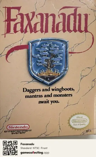 Faxanadu Nintendo Entertainment System, NTSC box front
