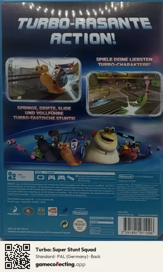 Turbo: Super Stunt Squad Nintendo Wii U, Germany box back