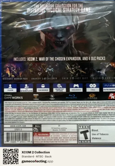 XCOM 2 Collection PlayStation 4, NTSC box back