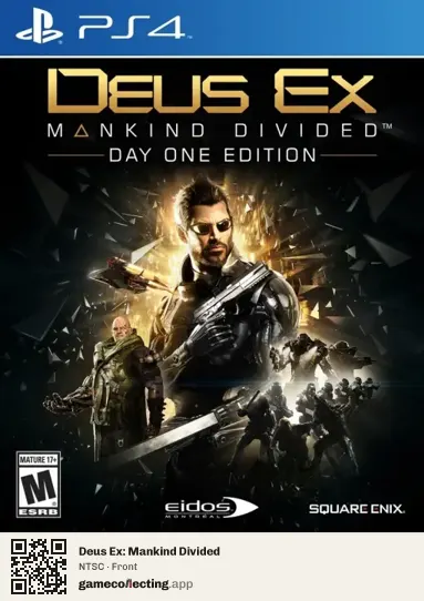 Deus Ex: Mankind Divided PlayStation 4, NTSC box front
