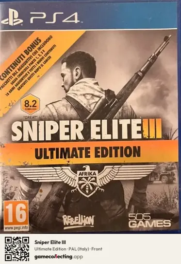 Sniper Elite III PlayStation 4, Italy box front