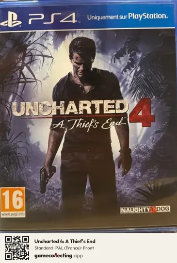 Uncharted 4: A Thief's End PlayStation 4, France box front