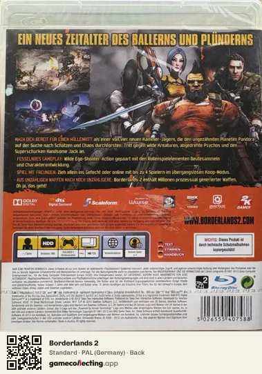 Borderlands 2 PlayStation 3, Germany box back