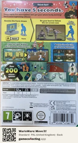 WarioWare: Move It! Nintendo Switch, United Kingdom box back
