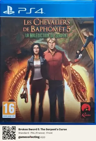 Broken Sword 5: The Serpent's Curse PlayStation 4, France box front