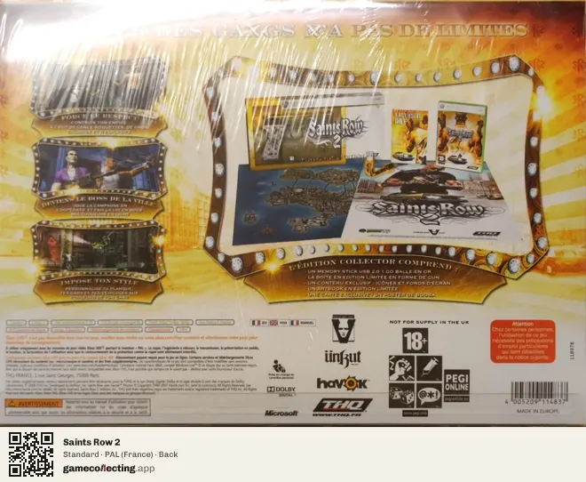 Saints Row 2 Xbox 360, France box back