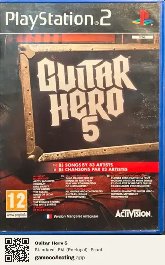 Guitar Hero 5 PlayStation 2, Portugal box front