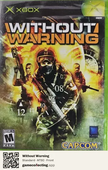 Without Warning Xbox, NTSC box front
