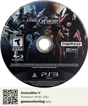 Soulcalibur V PlayStation 3, NTSC disc
