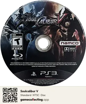 Soulcalibur V PlayStation 3, NTSC disc