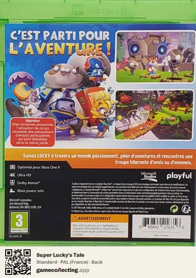 Super Lucky's Tale Xbox One, France box back