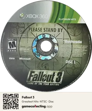 Fallout 3 Xbox 360, NTSC disc