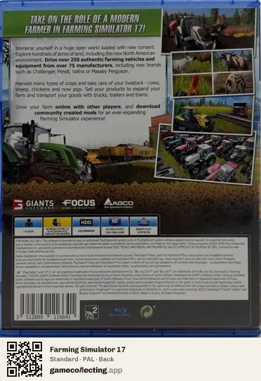 Farming Simulator 17 PlayStation 4, PAL box back