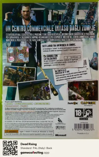 Dead Rising Xbox 360, Italy box back