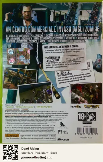 Dead Rising Xbox 360, Italy box back