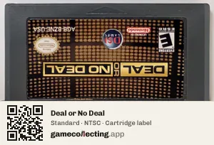 Deal or No Deal Game Boy Advance, NTSC cartridge label
