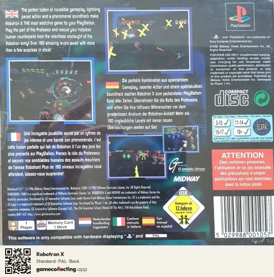 Robotron X PlayStation, PAL box back