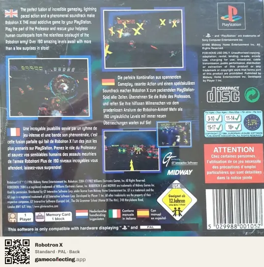 Robotron X PlayStation, PAL box back