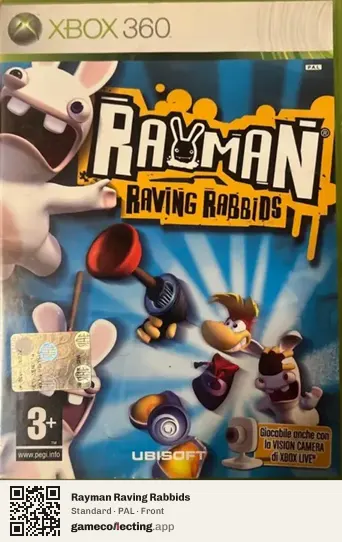 Rayman Raving Rabbids Xbox 360, PAL box front