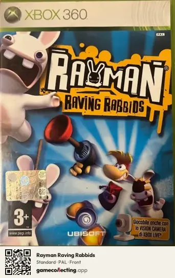 Rayman Raving Rabbids Xbox 360, PAL box front