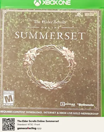 The Elder Scrolls Online: Summerset Xbox One, NTSC box front