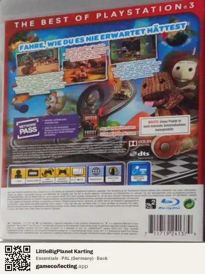 LittleBigPlanet Karting PlayStation 3, Germany box back