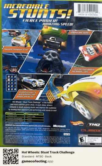 Hot Wheels: Stunt Track Challenge Xbox, NTSC box back