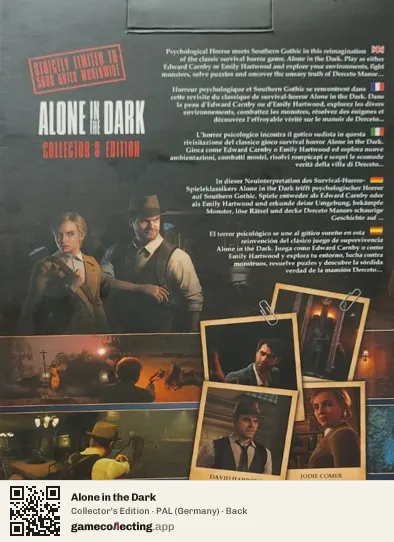 Alone in the Dark PlayStation 5, Germany box back