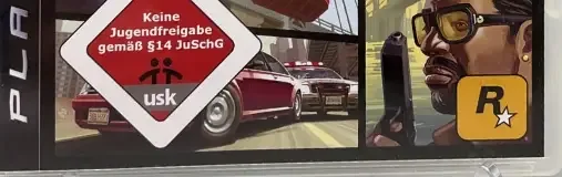 Grand Theft Auto IV, the USK square on its front