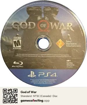 God of War PlayStation 4, NTSC disc
