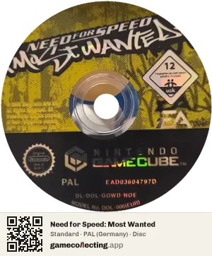 Need for Speed: Most Wanted Nintendo GameCube, PAL disc
