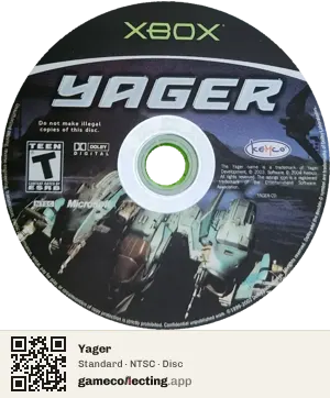 Yager Xbox, NTSC disc