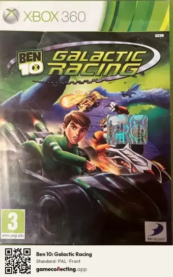 Ben 10: Galactic Racing Xbox 360, PAL box front